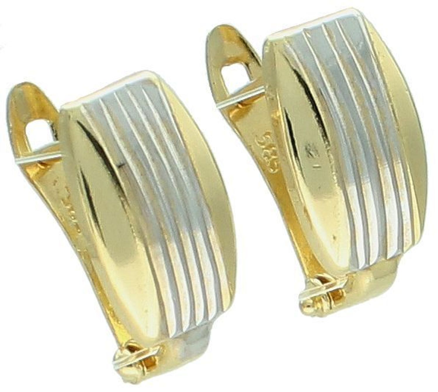 Kolczyki damskie złote 585 z żółtego i białego złota Kolczyki z zapięciem angielskim, wykonane z wysokiej jakości żółtego i białego złota, to połączenie klasyki z nowoczesnym 1.jpg